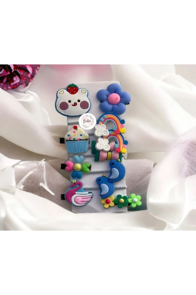 Batu Kız bebek ve çocuk lastikli pensli toka seti - 7