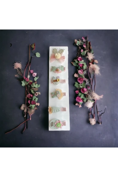 BATU GİYİM Kız Bebek Ve Çocuk Pensli Asorti Toka Seti - 3