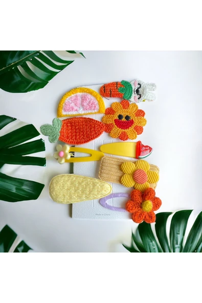 BATU GİYİM Kız Bebek Ve Kız Çocuk Pensli Figürlü Toka Seti - 4