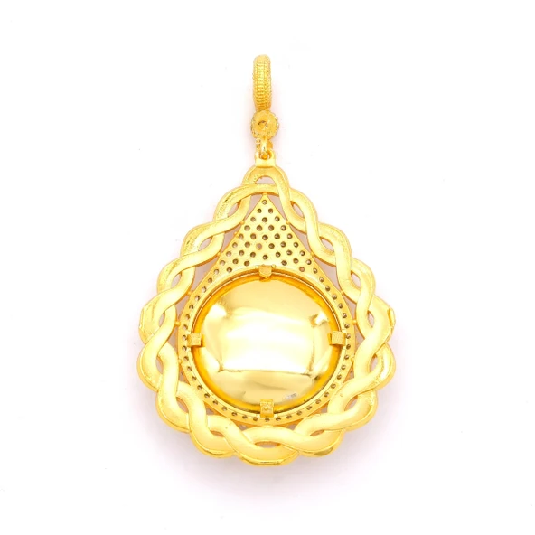 Altın Kaplama Tuğralı Kolye Ucu TGR-716 - Resim 3