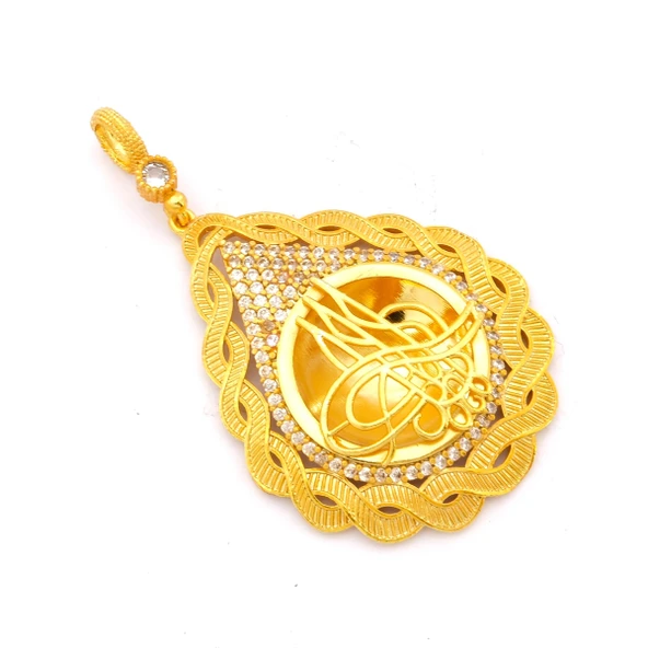 Altın Kaplama Tuğralı Kolye Ucu TGR-716 - Resim 2