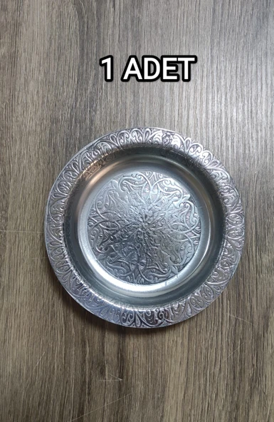 13 Cm Otantik Desenli Krom Çelik Meze Tabağı ürün görseli