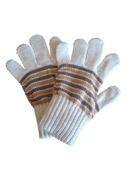 Kız Çocuk Eldiven Krem  4-8 Yaş