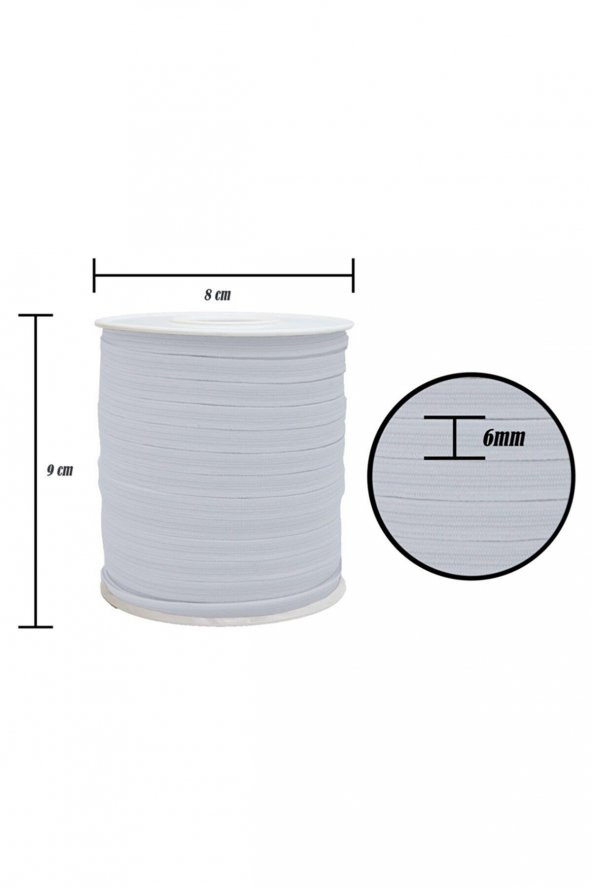 6mm Yassı Lateks Lastik/50 Metre Bel, Paça ve Don Lastiği - 4