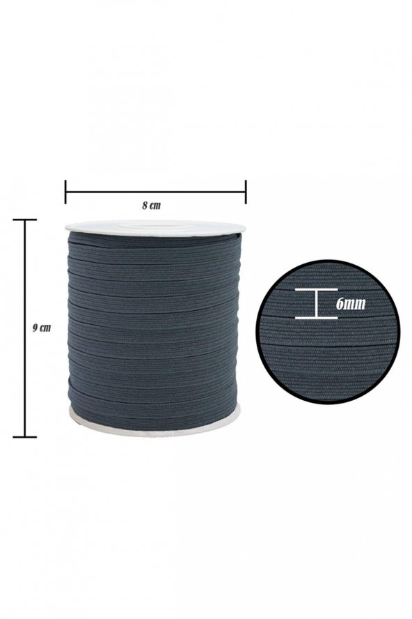 6mm Yassı Lateks Lastik/50 Metre Bel, Paça ve Don Lastiği - 10