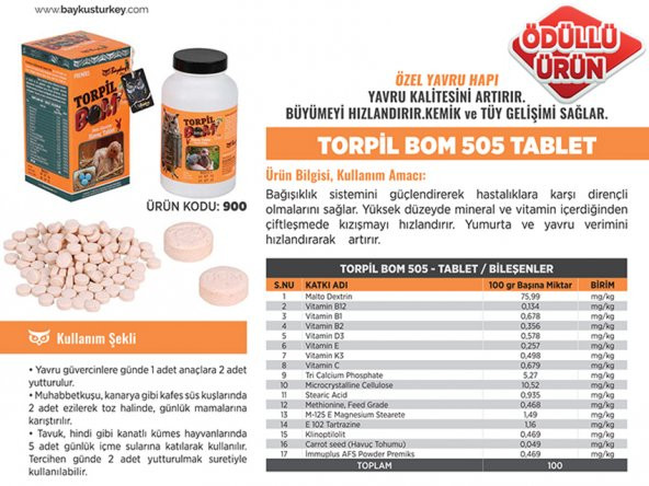 GÜVERCİN YAVRU HAPI 505 TABLET ÜCRETSİZ KARGO - 2