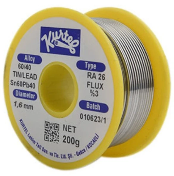 Kurtel 1.60 mm 60/40 200 Gr Lehim Teli ürün görseli 1