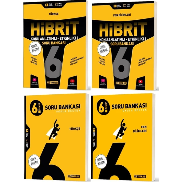 2026 6. Sınıf Türkçe + Fen Bilimleri Soru + Hibrit - Konu Seti 4 Kitap ürün görseli