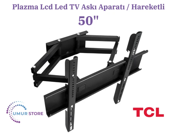 TCL 50T6C 50" Uydu Alıcılı 4K Ultra HD Google QLED 126/127 Ekran Lcd Led TV Hareketli Duvar Askı Aparatı ürün görseli