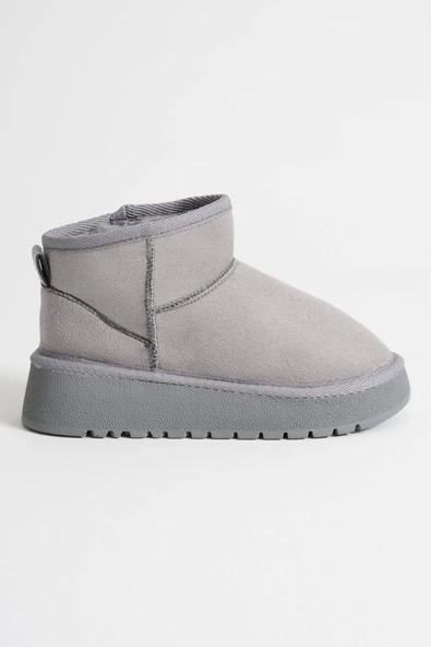 Anila Kadın Gri Kışlık Kürklü Bot - 3