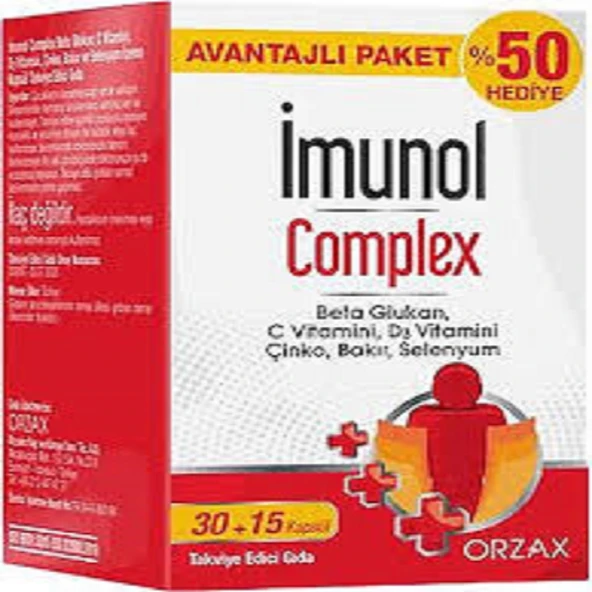 Orzax İmunol Complex Avantajlı Paket 30+15 Kapsül ürün görseli 1