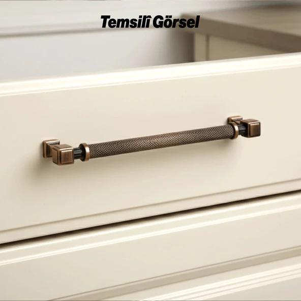 Talas Tırtıklı Soft Antik 192 mm Metal Kulp Kapak Kulpu Dayanıklı Kulpları Mobilya Çekmece Dolap - Resim 7