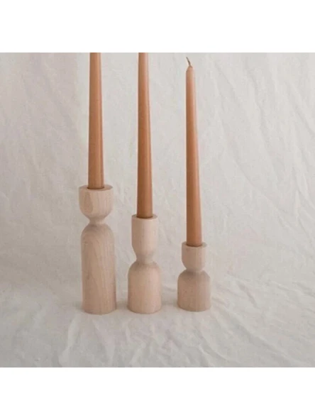 Mumluk Ahşap Stand Şamdan Dekoratif Mumluk - Resim 2