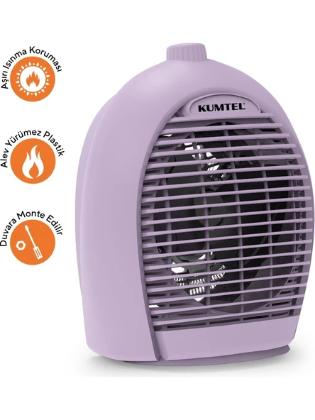 Kumtel Fanlı Isıtıcı 2000 W LX-6331 Lila - Resim 3