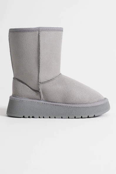 Asina Kadın Gri Kışlık Kürklü Bot - Resim 7