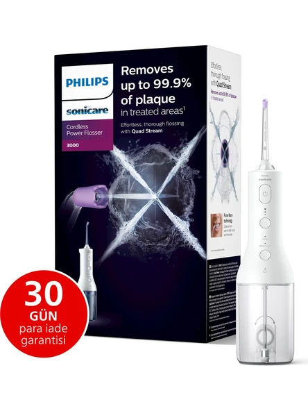 Philips HX3826/31 Sonicare Power Flosser 3000 Ağız Duşu Kablosuz - Beyaz ürün görseli