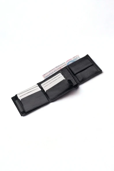 İsim Baskılı Hakiki Deri Cüzdan Bozuk para Bölemli 9 Kart Bölmeli Yatay Model - Resim 4