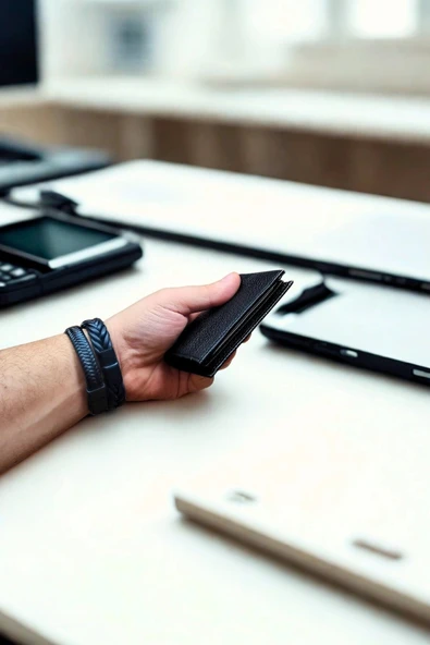 Hakiki Deri Cüzdan Küçük Boy 12 Adet Kart bölmeli Kelebek Model Siyah - Resim 3