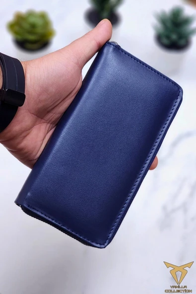 İsim Baskılı Telefon Bölmeli Cüzdan Fermuarlı Ve El Bantlı Büyük Paraportföy El Çantası Unisex - Resim 2