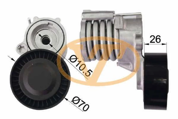 Vag Alternator V Kayıs Gergi Rulmanı Polo 1.2 12v 02>14 Skoda Fabıa 1.2 12v 03>14 Seat İbiza 1.2 12v 06> - Alt 02407 - Resim 1