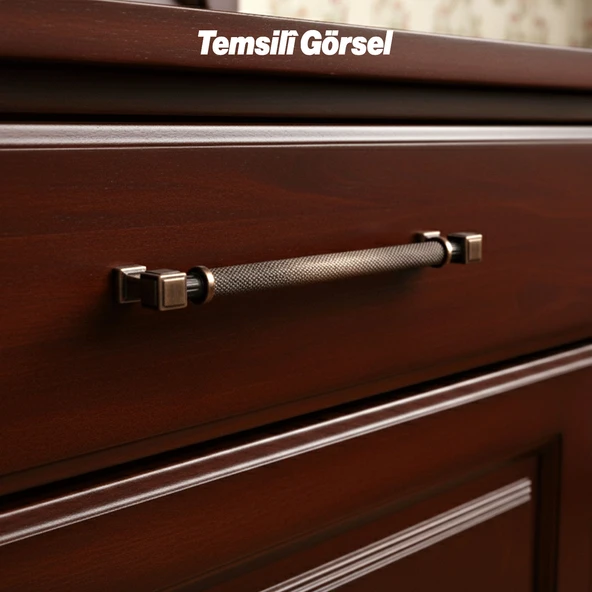 Talas Tırtıklı Soft Antik 192 mm Metal Kulp Kapak Kulpu Dayanıklı Kulpları Mobilya Çekmece Dolap - Resim 8