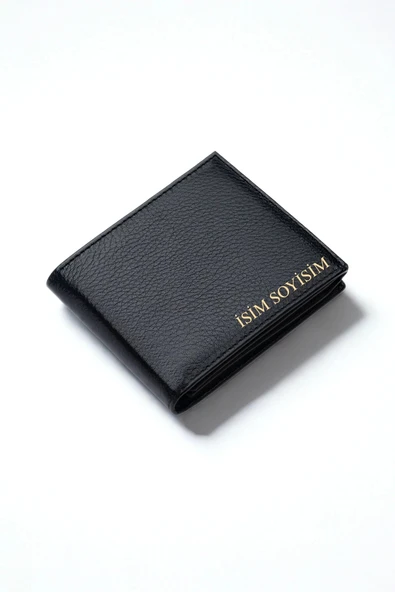 Erkek Hakiki Deri Cüzdan İsim Baskılı Yatay model - Resim 5