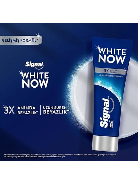 Signal White Now Beyazlatıcı Diş Macunu 75 ml – 3 Kat Anında ve Uzun Süreli Beyazlık, Ferah Nane Aromalı - Resim 3