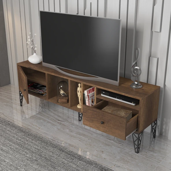 Hunerika Boldie 2 kapaklı tv ünitesi-Barok-Minifiks Bağlantılı - 4