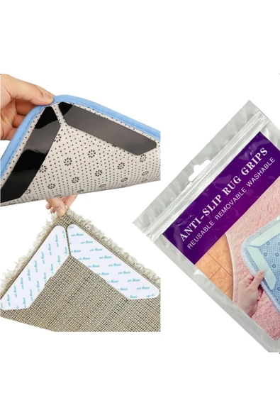 Halı Kaydırmaz Bant Çift Taraflı Halı Yapışkanı 4 Çift (1 Paket) - 3