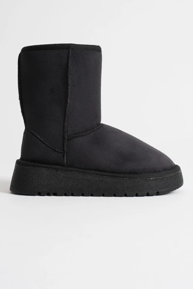 Asina Kadın Siyah Kışlık Kürklü Bot - Resim 7