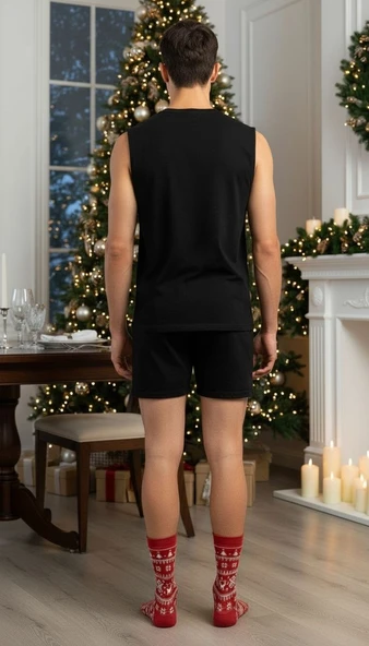 Plus Scorpion Erkek Yılbaşı Soket Çorap – Pamuklu, Desenli, Sıcak Tutan Noel Temalı 40-45 Numara - Resim 6