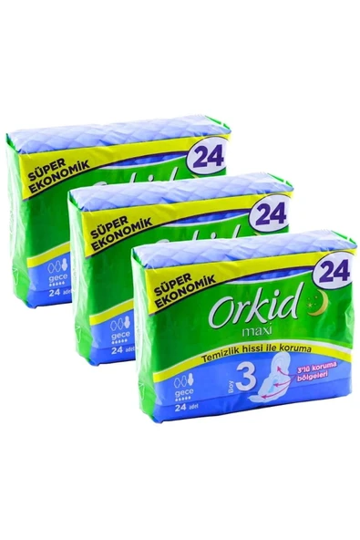 Maxi Hijyenik Ped Gece Süper Ekonomik Paket 24'lü X 3 Adet ürün görseli 1