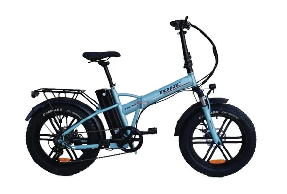 TORC TRC-10 GAZ KOLLU ELEKTRİKLİ KATLANIR BİSİKLET 420H MD 20 JANT 7 VİTES TURKUAZ ürün görseli