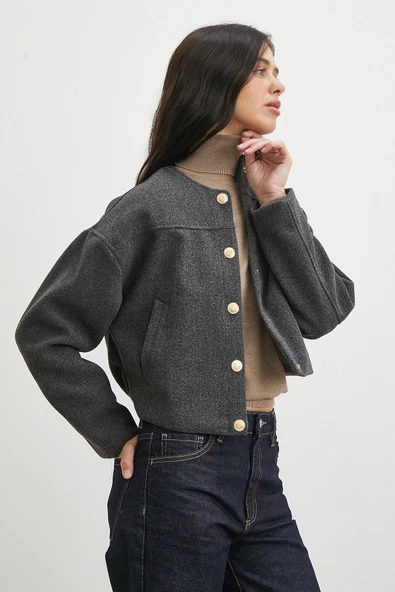 Beli Lastikli Düğmeli Bomber Ceket Antirasit ürün görseli 1