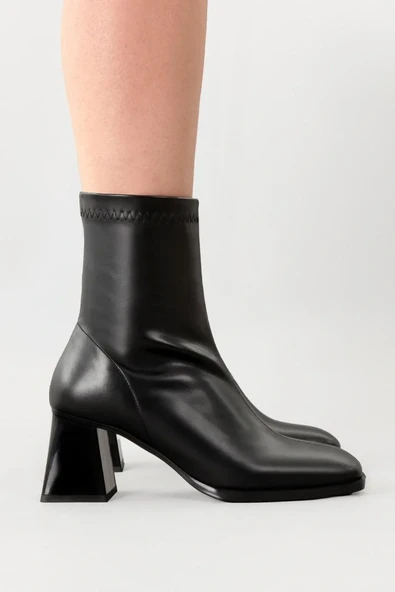 Lio Shoes Kadın Bot Siyah Kalın Topuklu Streç Boots 40 - 2