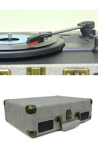 Pikap G/R Ahşap Elektronik Bluetooth Hoparlör Plak Çalar C1304 - Resim 10