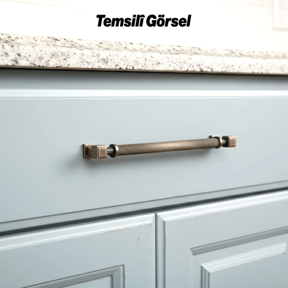 Talas 224 mm Tırtıklı Soft Antik Metal Kulp Kapak Kulpu Dayanıklı Kulpları Mobilya Çekmece Dolap - Resim 9