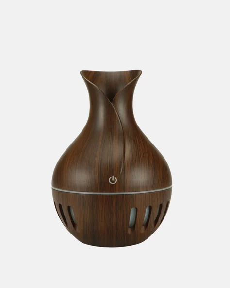 Aromaterapi Difüzör Ahşap Desenli ve Ultrasonik Nemlendirici LED Işıklı - 2