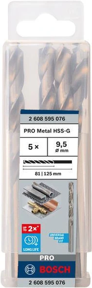HSS-G Metal Matkap Ucu 9,5*125 mm 5li ürün görseli