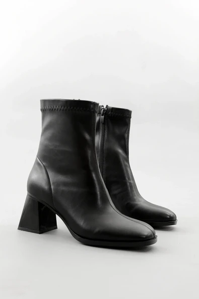 Lio Shoes Kadın Bot Siyah Kalın Topuklu Streç Boots 40 - 4