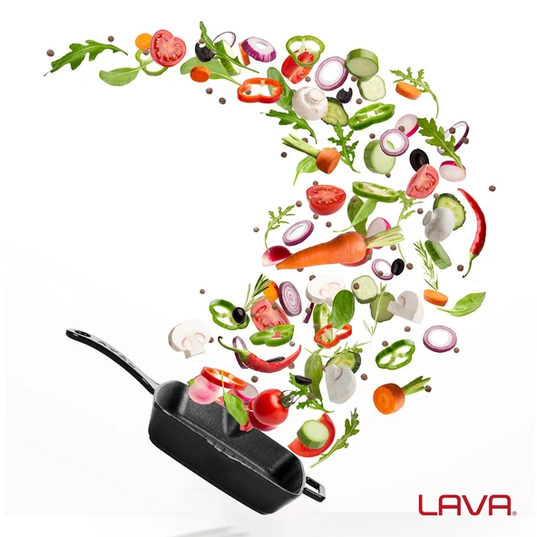 Lava Döküm Kare Izgara Tava Döküm Demir Yekpare Saplı Ölçü 20x20cm. - Resim 7