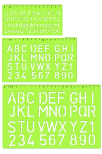 HATAS Harf Şablon 10-20-30mm Cetvel Seti ürün görseli 1