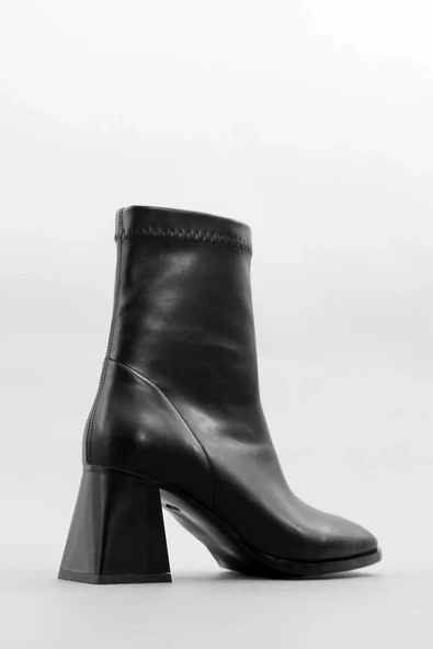 Lio Shoes Kadın Bot Siyah Kalın Topuklu Streç Boots 40