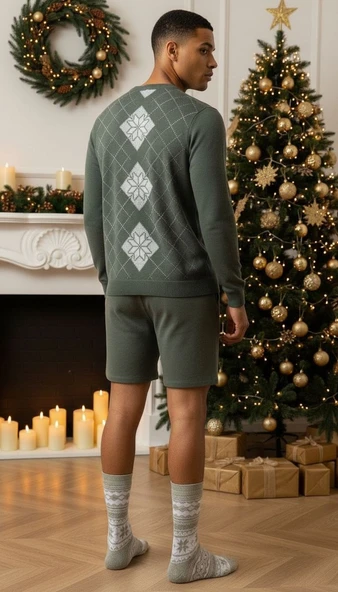 Plus Scorpion Erkek Yılbaşı Soket Çorap – Pamuklu, Desenli, Sıcak Tutan Noel Temalı 40-45 Numara - Resim 3