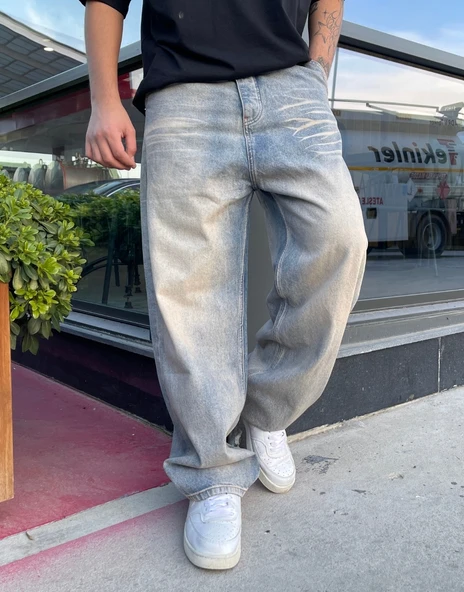 Premium Wash Effective Baggy Kot Pantolon - 4