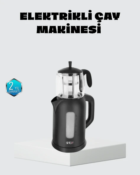 Sinbo Elektrikli Çay Makinesi 1.7 L Su Isıtıcı ve Cam Demlikli Güvenli Kullanım - 2