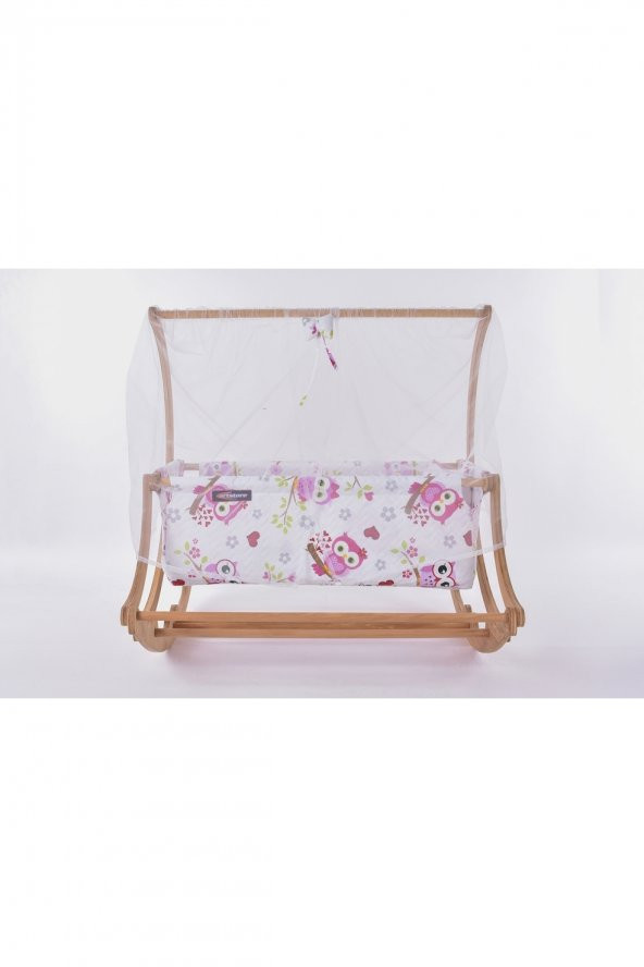 Biray Serisi Anne Yanı, Yerde Sallamalı Bebek Beşiği / Pembe Baykuş (Coy Owls) - 3