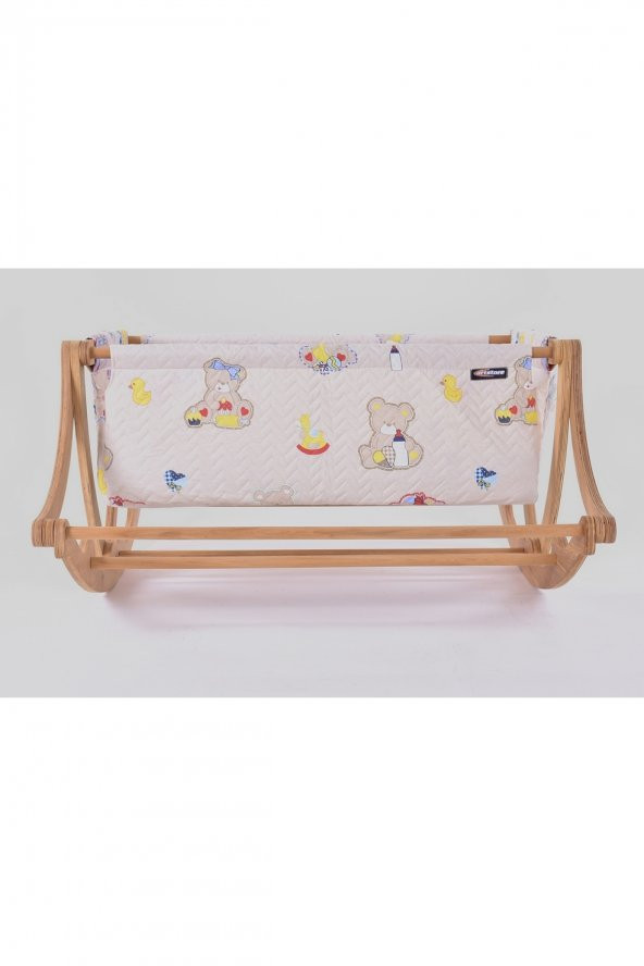 Ferzane Serisi Anne Yanı, Yerde Sallamalı Bebek Beşiği / Yavru Ayıcık Bej Zeminli (Rascal Cub brown) - 2