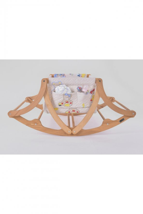Ferzane Serisi Anne Yanı, Yerde Sallamalı Bebek Beşiği / Yavru Ayıcık Bej Zeminli (Rascal Cub brown) - 3