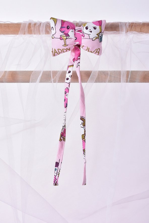 Dirim Serisi Anne Yanı, Yerde Sallamalı Bebek Beşiği / Pembe Çılgın Kediler (Crazy Cat Boys Pink) - 7